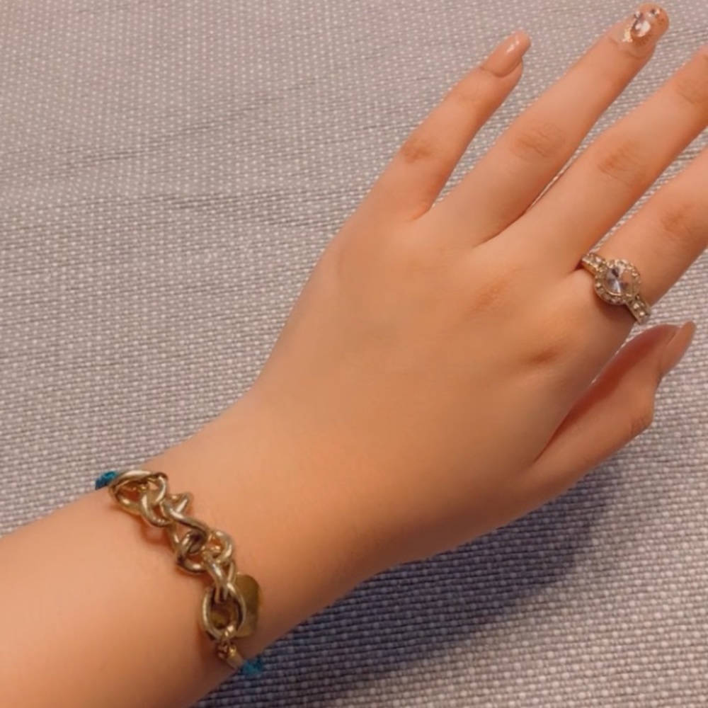 Stylish Teal and Gold Bracelet